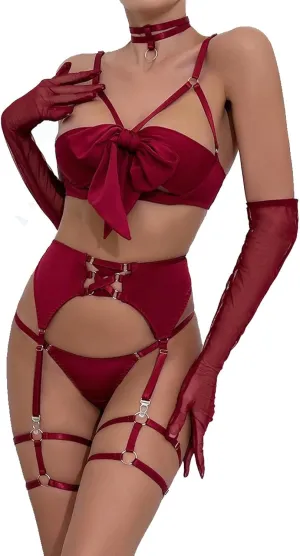 Women Lingerie Sets Strappy Lingerie Garter Set Teddy Babydoll