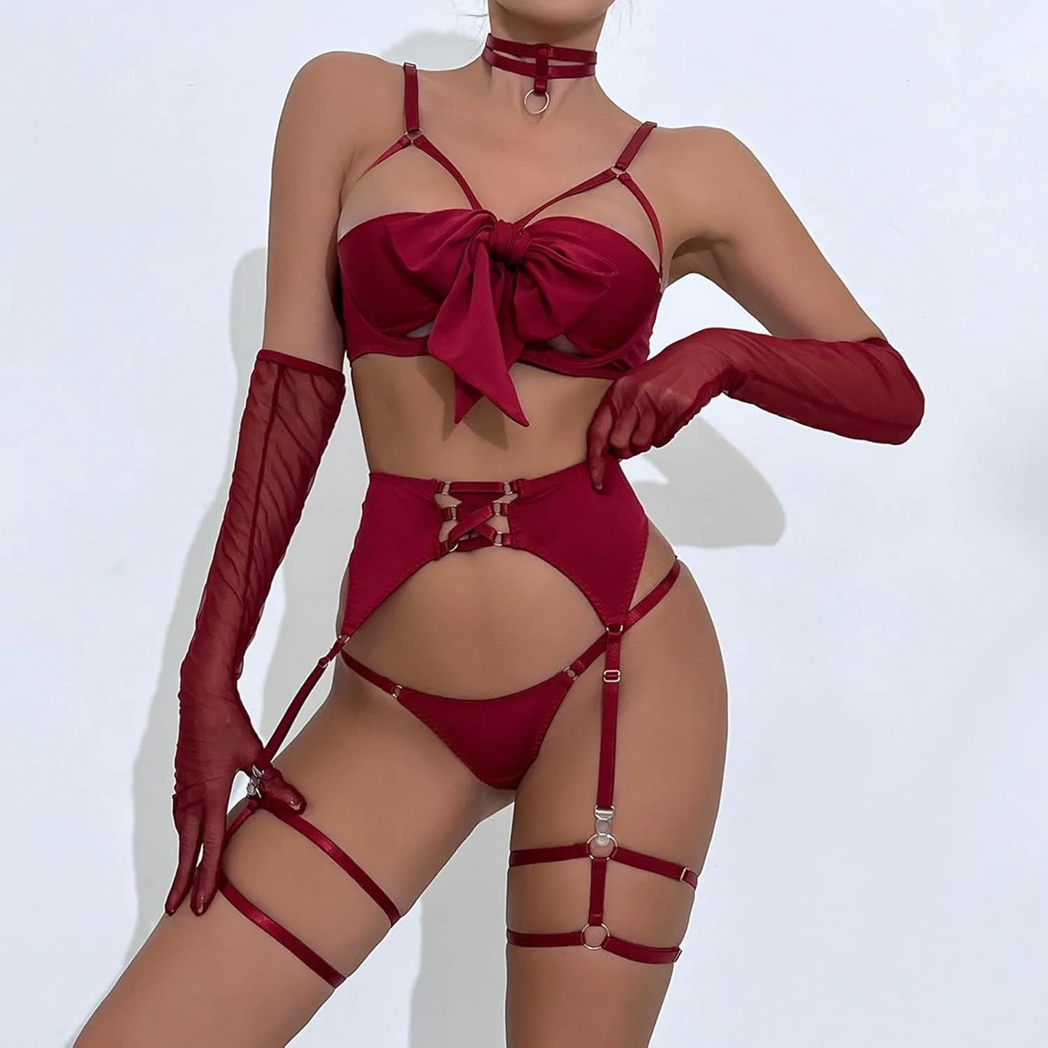 Women Lingerie Sets Strappy Lingerie Garter Set Teddy Babydoll