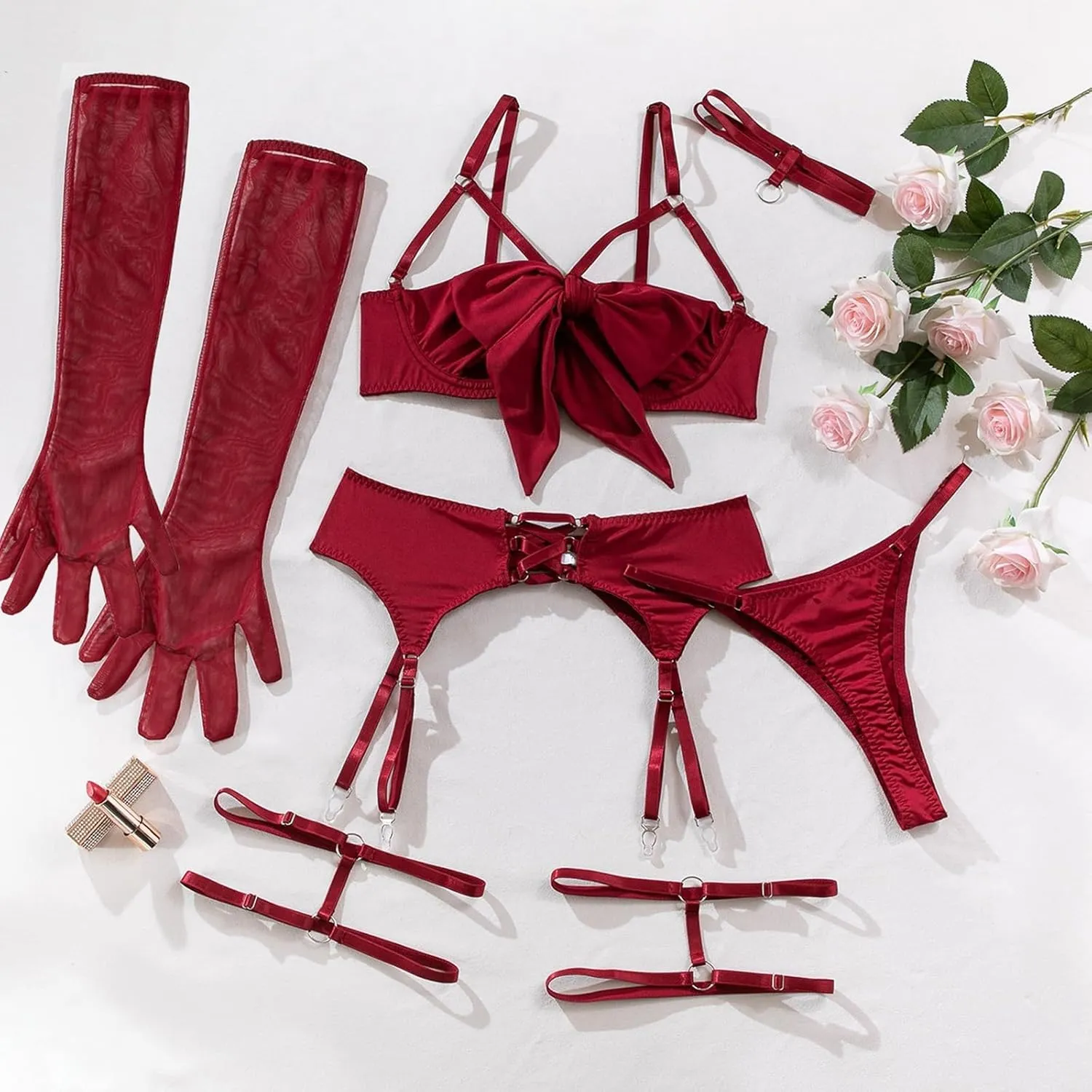 Women Lingerie Sets Strappy Lingerie Garter Set Teddy Babydoll
