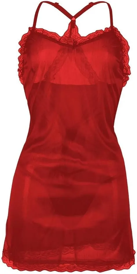 Women Nightgown Sexy Sleepwear Lace Chemise Nightgown Soft Sexy Lace Lingerie V Neck Sexy Bodysuit Lace Nightie