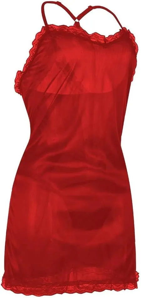 Women Nightgown Sexy Sleepwear Lace Chemise Nightgown Soft Sexy Lace Lingerie V Neck Sexy Bodysuit Lace Nightie