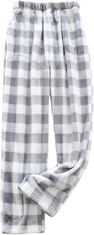 Women Pajamas Fuzzy Pajama Pants for Women Fleece Pajama Bottoms Homey Fluffy Pajama Pants with 2 Pockets Sleepwear