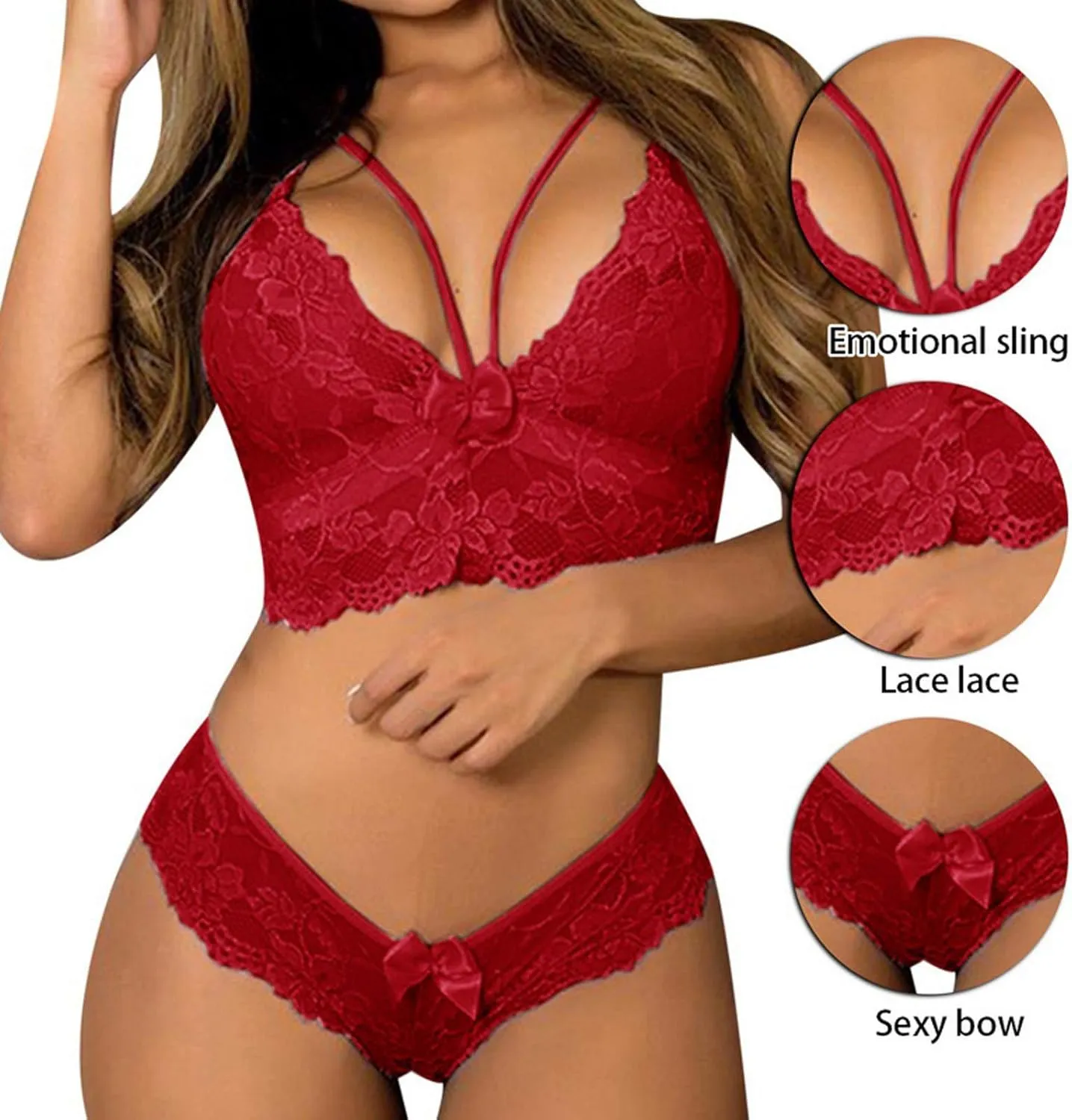 Women Plus Size Lingerie Corset Lace Floral Bralette Bra Two Piece Underwear Plus Size Nursing Nightgowns