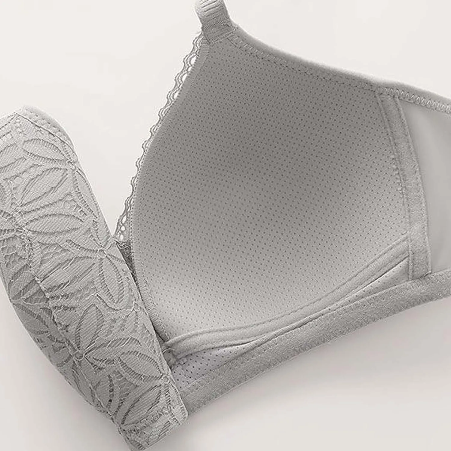 Women Push Up Bras No Underwire Full Coverage High Impact Lace Trim Bralette Wireless Support Posture Daily Bra 2025