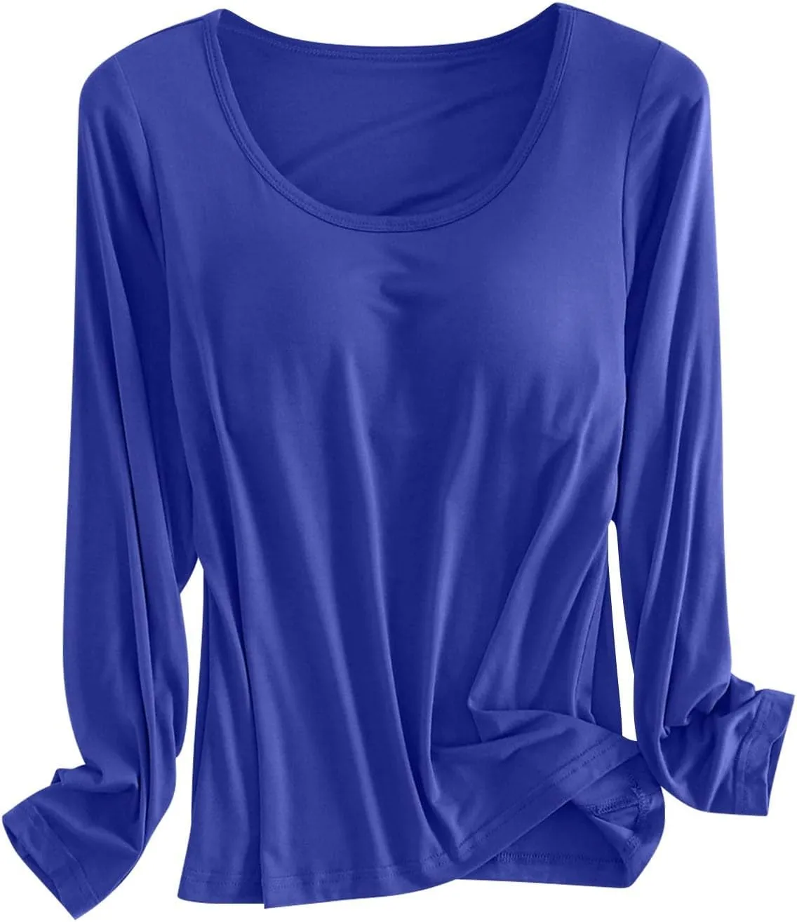 Women Soft Pajamas Comfy Loungewear Nightshirt with Built In Bra Long Sleeve Sleep T Shirt Tops Sexy ounge Pajama
