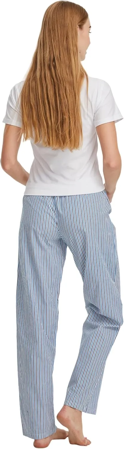 Women's 100% Cotton Woven Poplin Sleep Pajama Pants