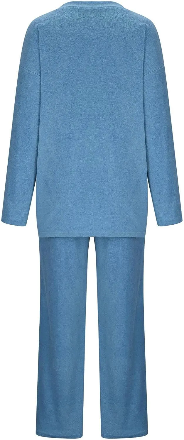 Women's 2 Piece Outfits Casual Long Sleeve V Neck Knit Pullover Wide Leg Pants Lounge Sweatsuit Fall Outfits Tracksuits