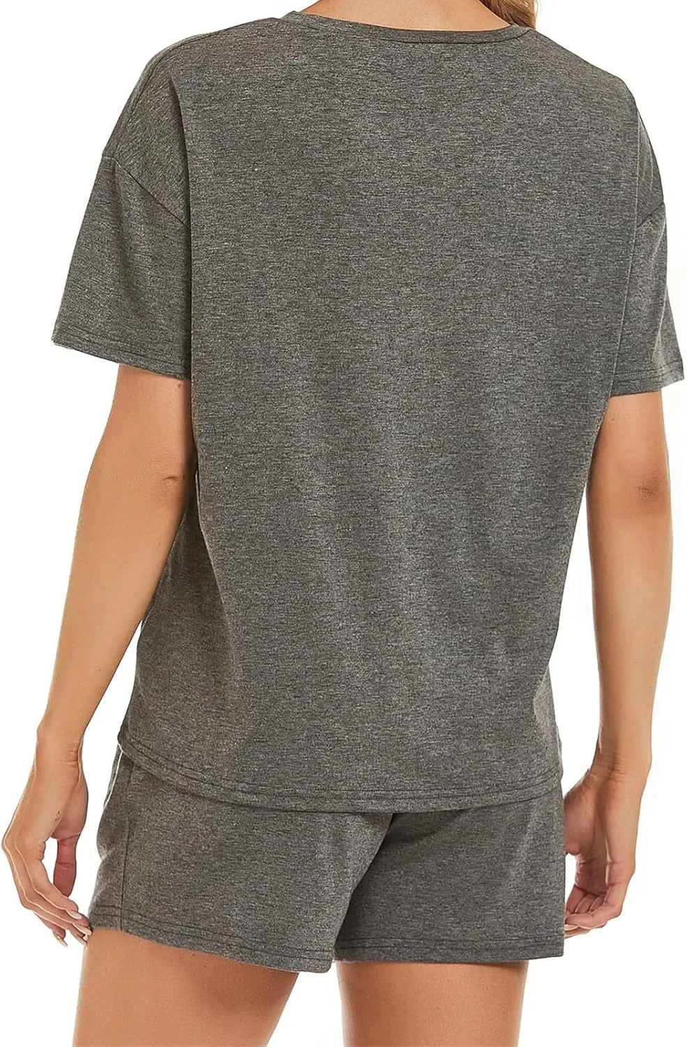 Women's 2 Piece Sets 2025 Summer Outfits Soft Lounge Set Lightweight Short Sleeve T-Shirts Drawstring Shorts Pajamas