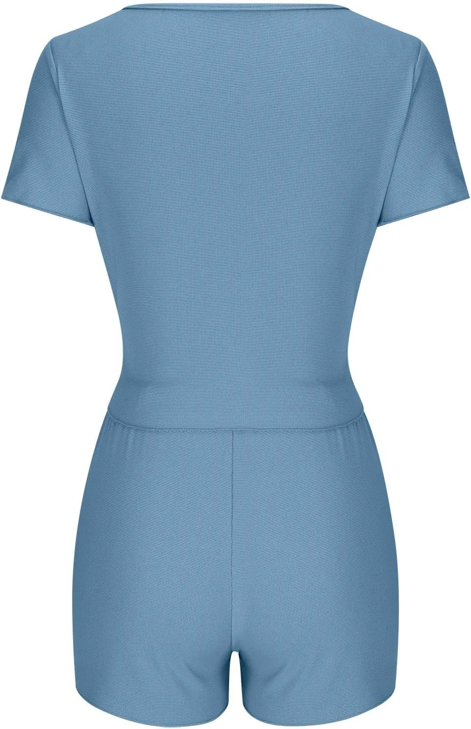 Women's 2 Piece Waffle Knit Lounge Sets Button Down Short Sleeve and Drawstring Waist Shorts Outfits Casual Loungewear