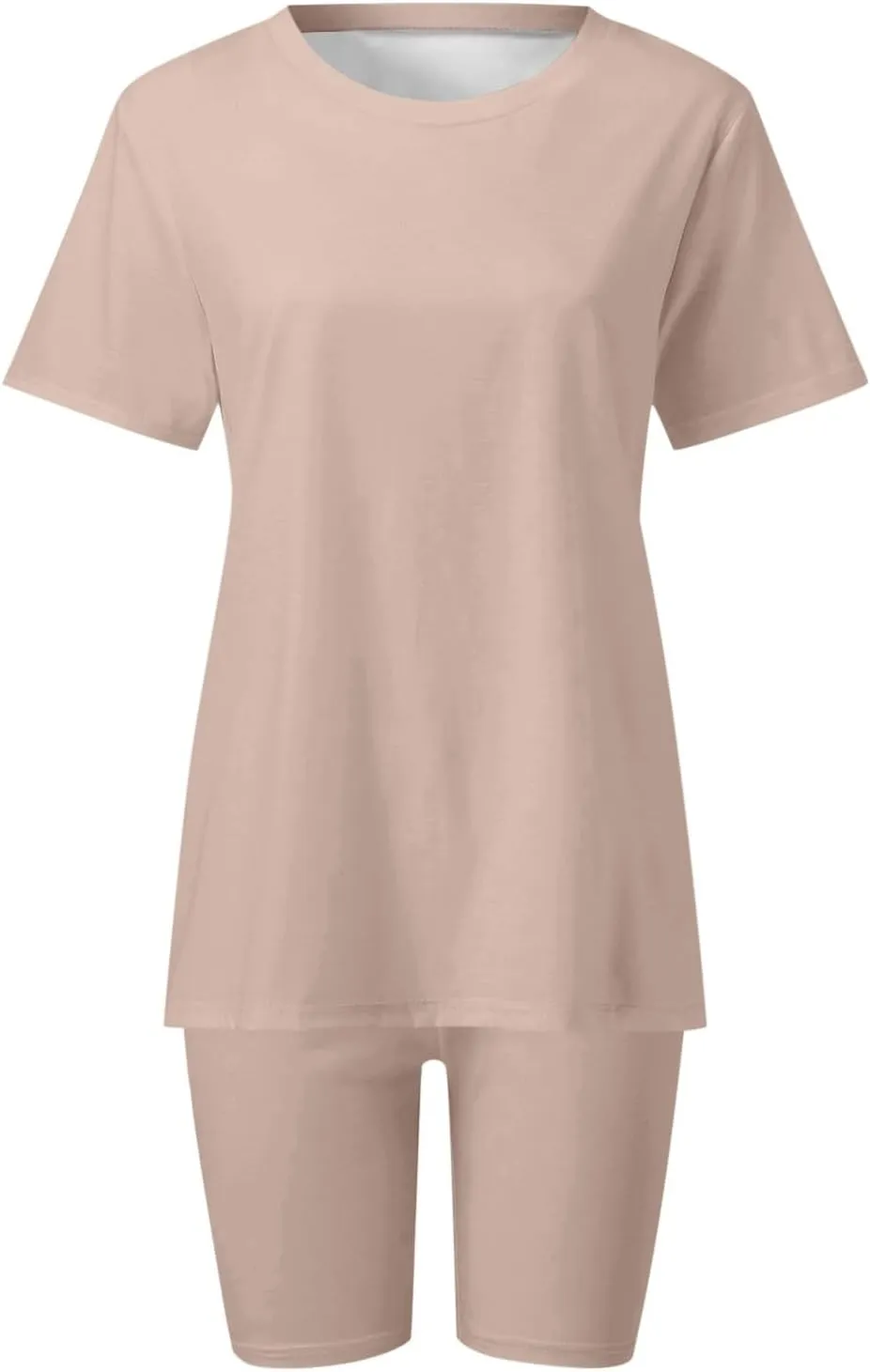 Women's 2 Piece Workout Sets Summer Oversized T-Shirt & Biker Shorts Lounge Set Sports Tracksuit Jogging Outfits