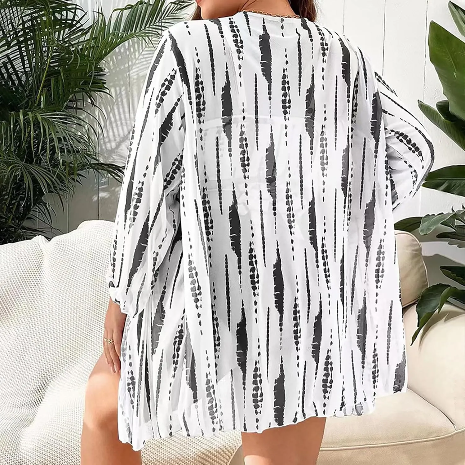 Womens 3 Pieces Bikini Set Swimsuit Tropical Beach Cover up Kimono Swimwear Bathing Suit with Boy Shorts