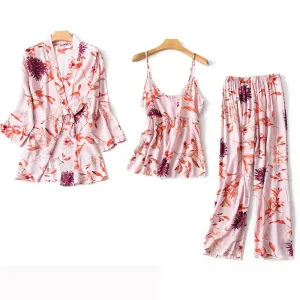 Women's 3Pcs Pajama Sleepwear Set