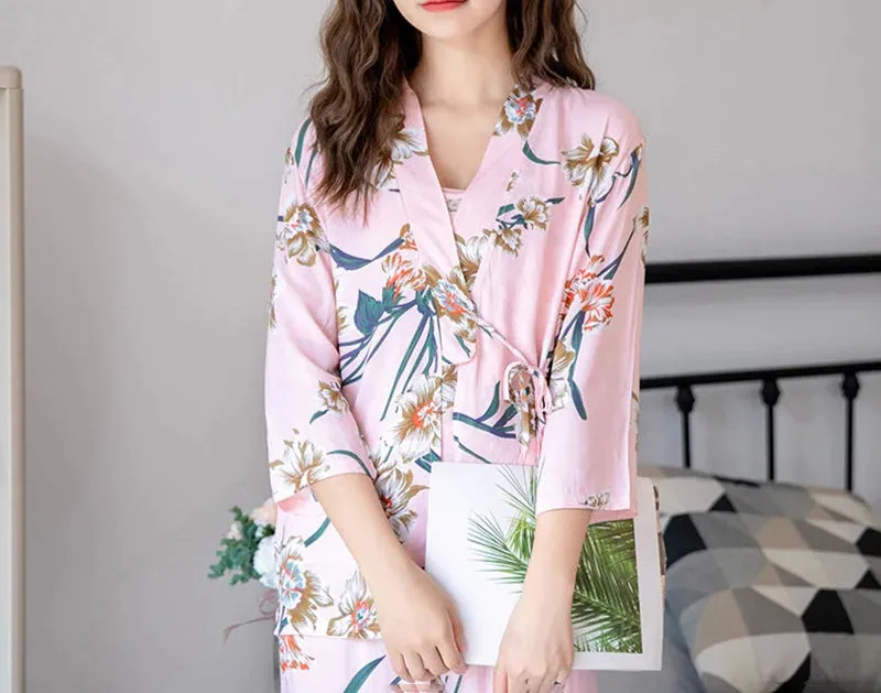 Women's 3Pcs Pajama Sleepwear Set