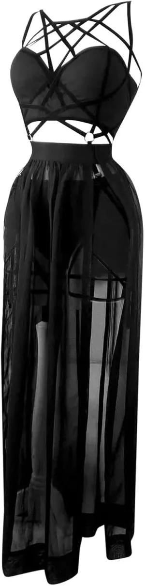 Womens Babydoll Nightie Lingerie for Women Strappy Sexy Lingerie Set for Women Lace Nightwear Slutty Lingerie Robes