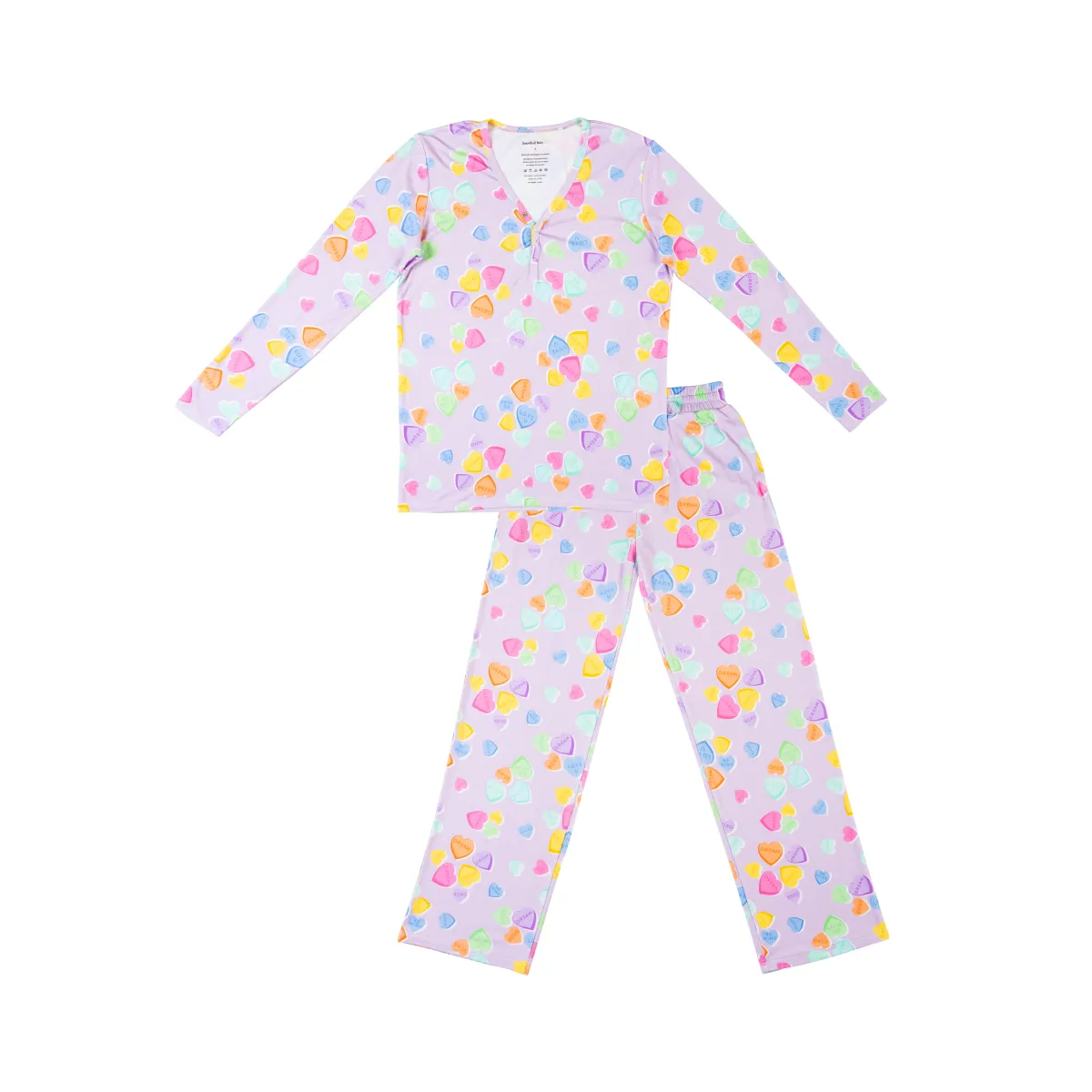 Women's Bamboo Pajamas - Conversation Hearts