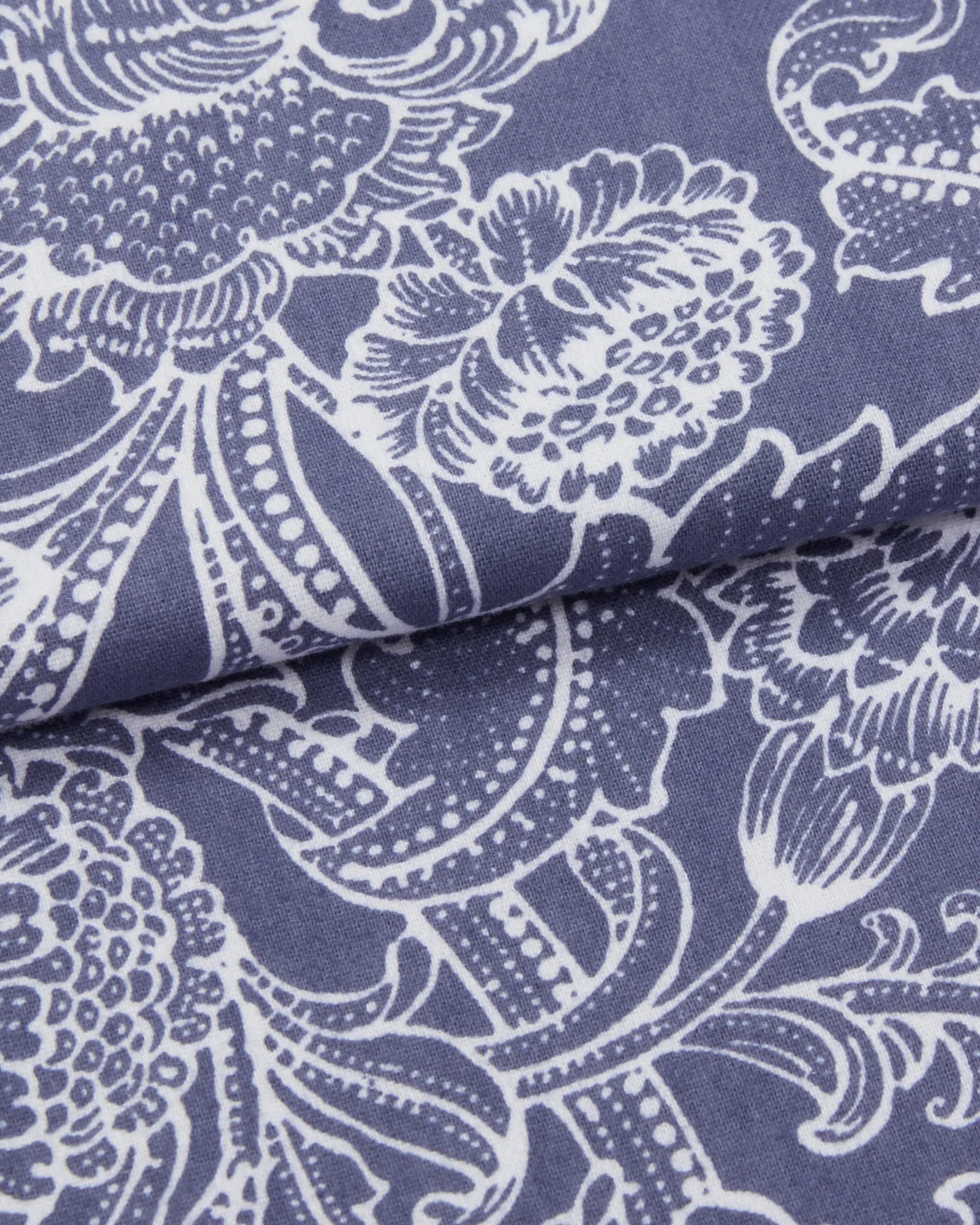 Women's Brushed Cotton Pajamas - Paisley Flower Blue
