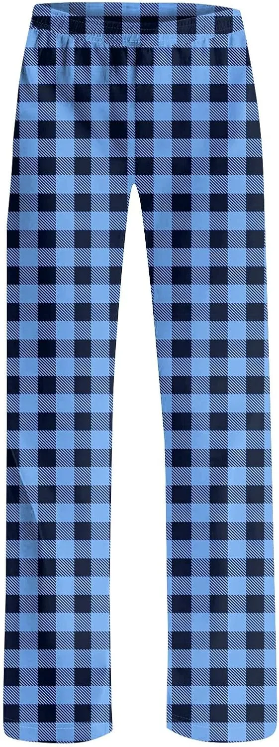 Womens Buffalo Plaid Pajama Pants, Comfy Sleepwear Bottoms, Soft Cotton Lounge Trousers for Winter 2024