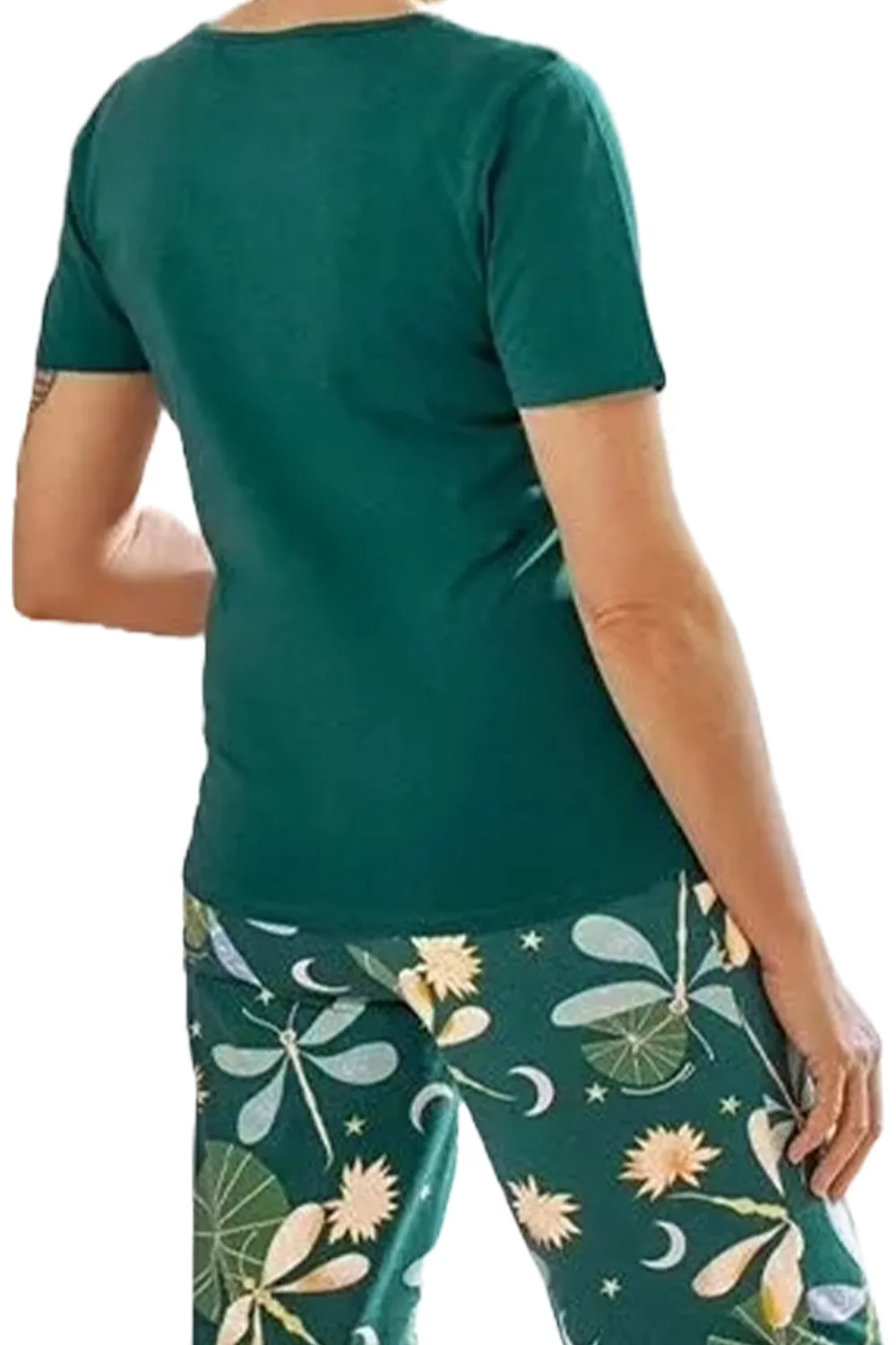 Womens Butterfly Printed Short Sleeve Pyjamas Set