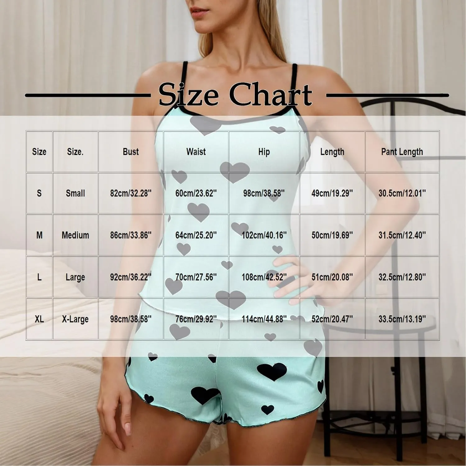 Womens Cami Pajama Sets 2 Piece PJs Soft Lingerie Sleeveless Tank Top and Shorts Camisole Lounge Set Soft Sleepwear