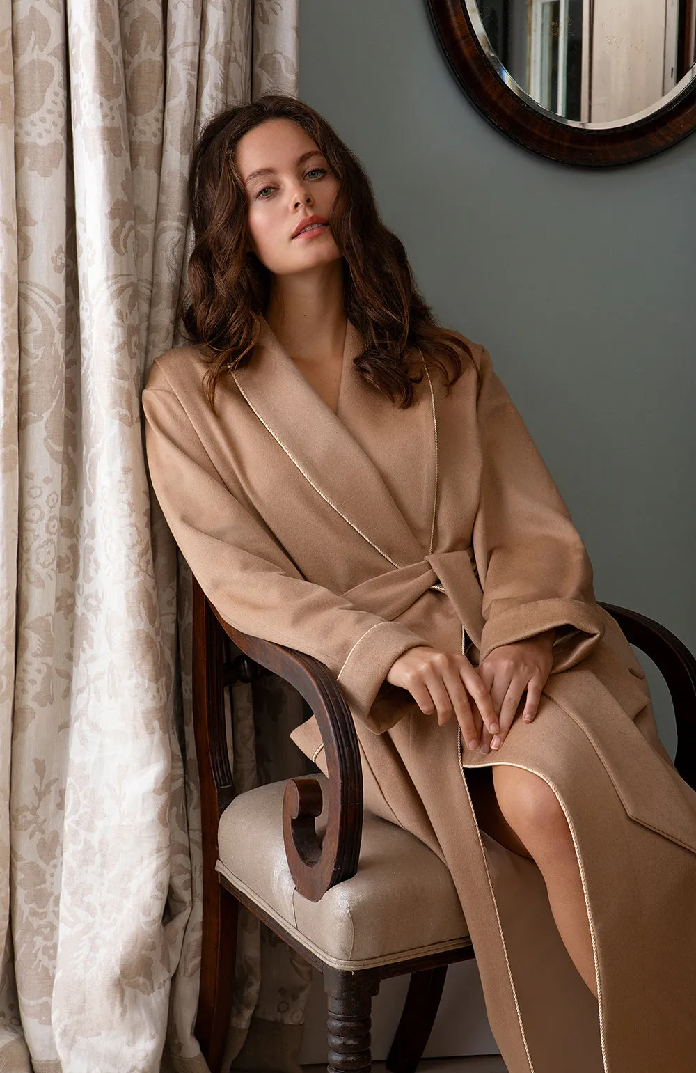 Women's Cashmere Robe - Camel