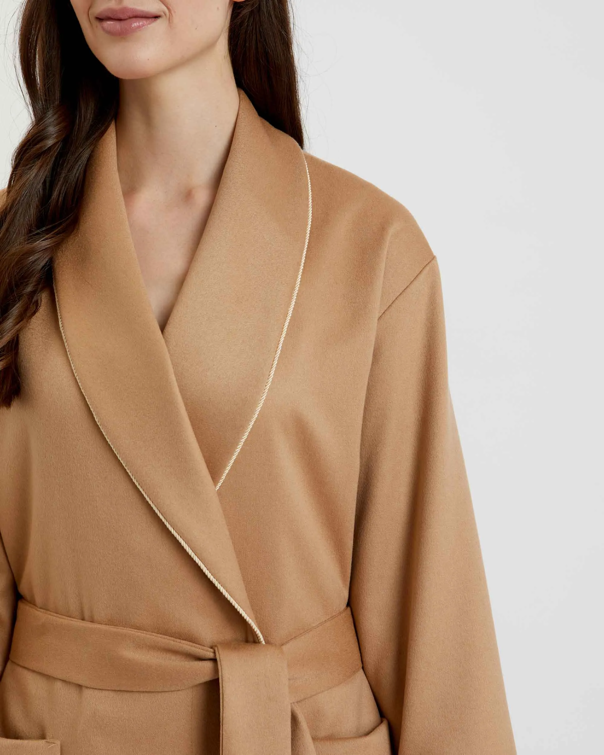 Women's Cashmere Robe - Camel
