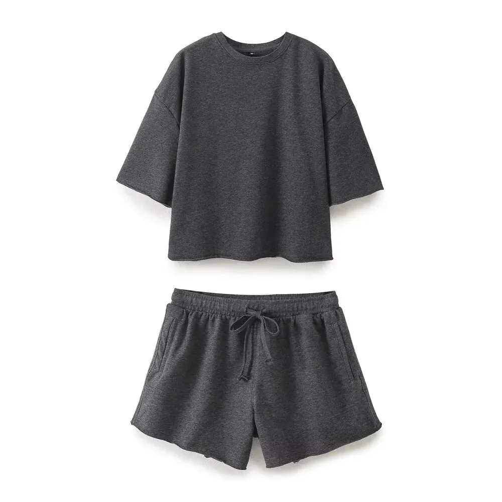 Women's Casual Lounge Set - Shorts and Tee for Summer