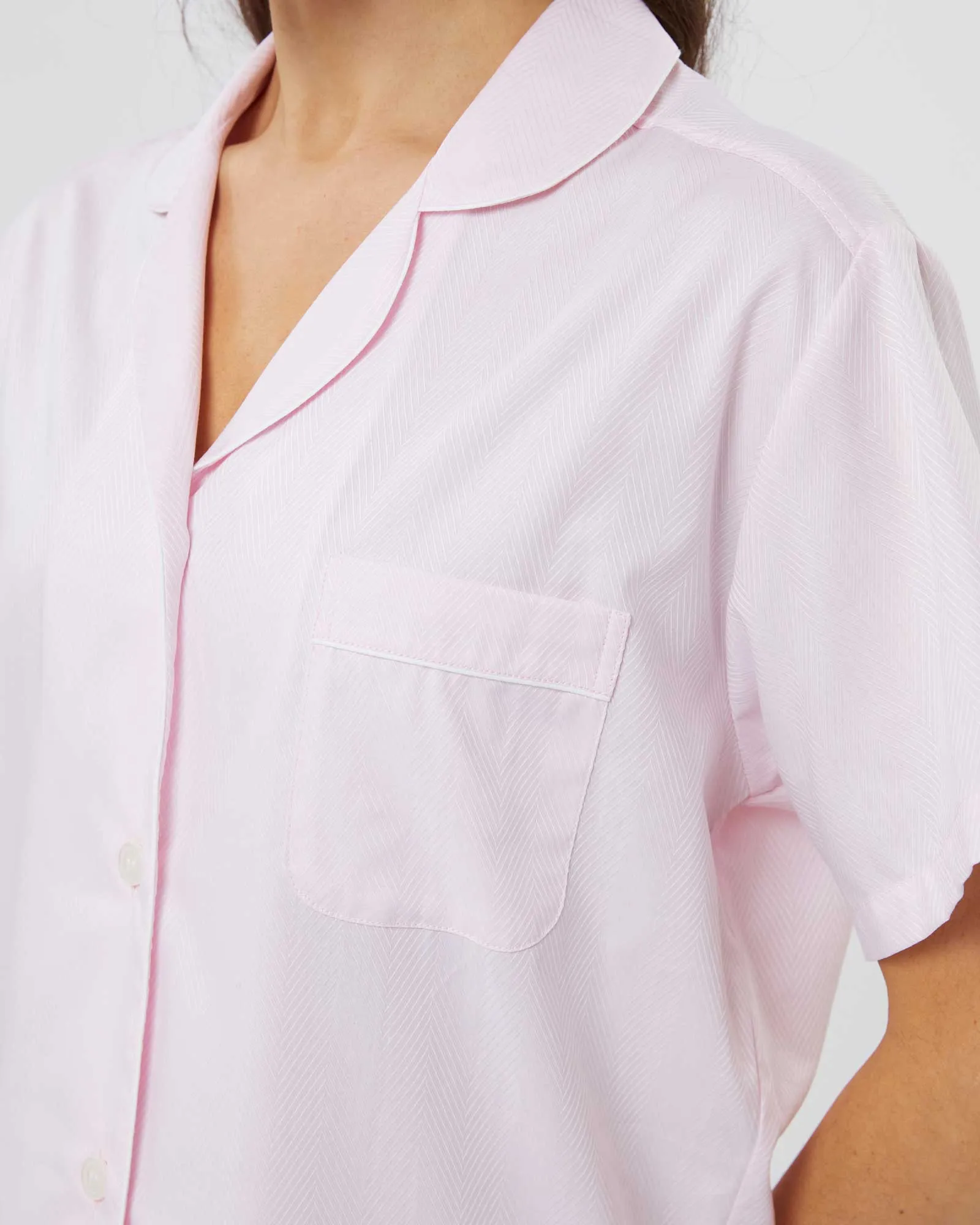 Women's Classic Cotton Florence Short Pajamas - Jacquard Pink