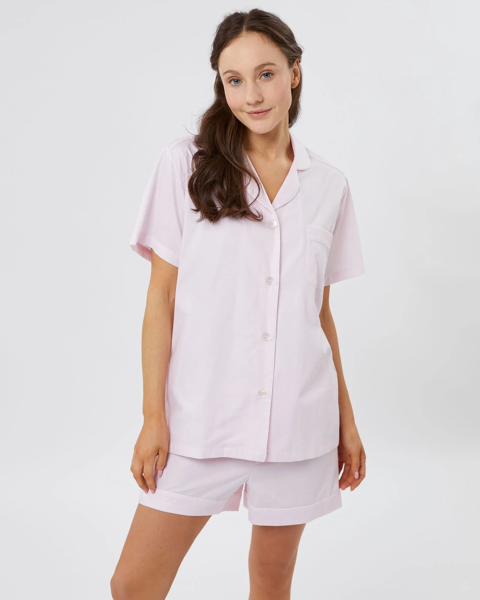 Women's Classic Cotton Florence Short Pajamas - Jacquard Pink
