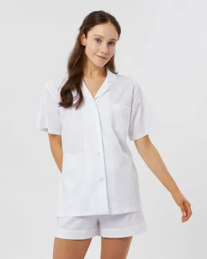 Women's Classic Cotton Florence Short Pajamas - Jacquard White