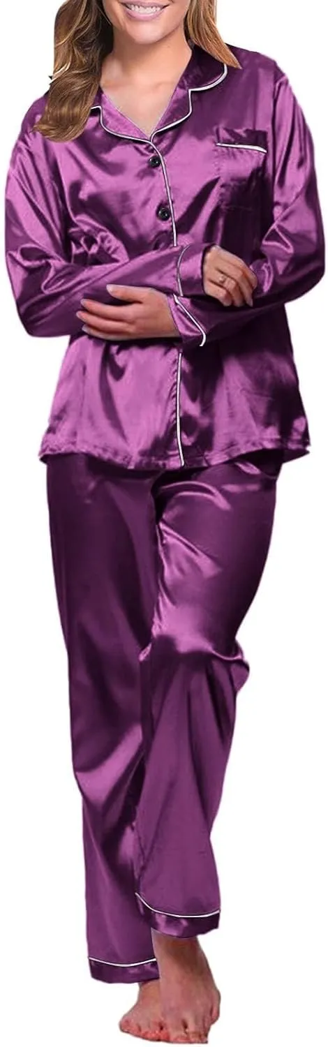 Womens Comfy Pajama Sets Womens Cute Pajama Sets Long Pjs For Women Set Pajamas For Women Set Long Sleeve Womens Pajamas Sets Soft Pajama Pants For Women Womens Pajama Sets Cotton A-purple