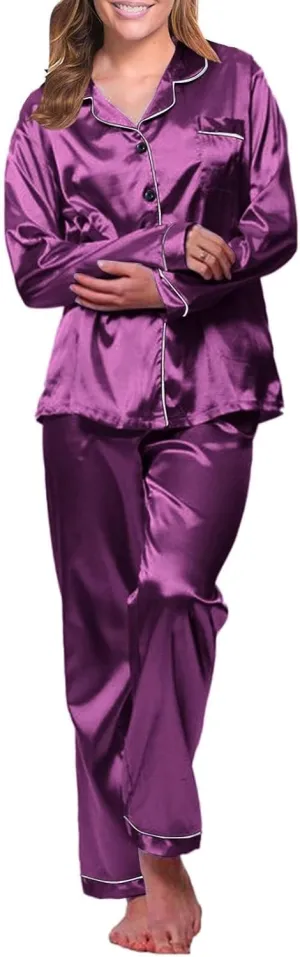 Womens Comfy Pajama Sets Womens Cute Pajama Sets Long Pjs For Women Set Pajamas For Women Set Long Sleeve Womens Pajamas Sets Soft Pajama Pants For Women Womens Pajama Sets Cotton A-purple