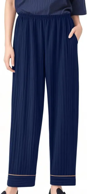 Womens Comfy Stretch Wide Leg Lounge Casual Pants Cotton Lightweight Pajamas Bottoms Soft Elastic Waist Sleep Pants