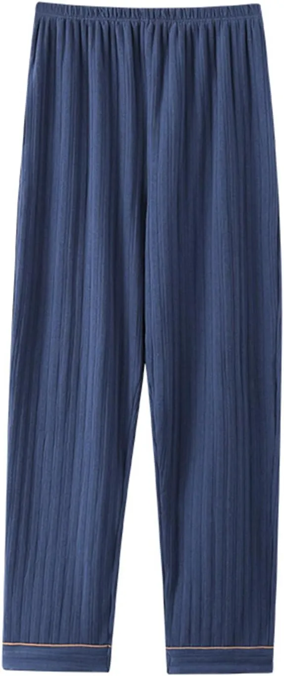 Womens Comfy Stretch Wide Leg Lounge Casual Pants Cotton Lightweight Pajamas Bottoms Soft Elastic Waist Sleep Pants