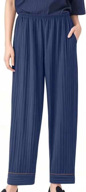 Womens Comfy Stretch Wide Leg Lounge Casual Pants Cotton Lightweight Pajamas Bottoms Soft Elastic Waist Sleep Pants