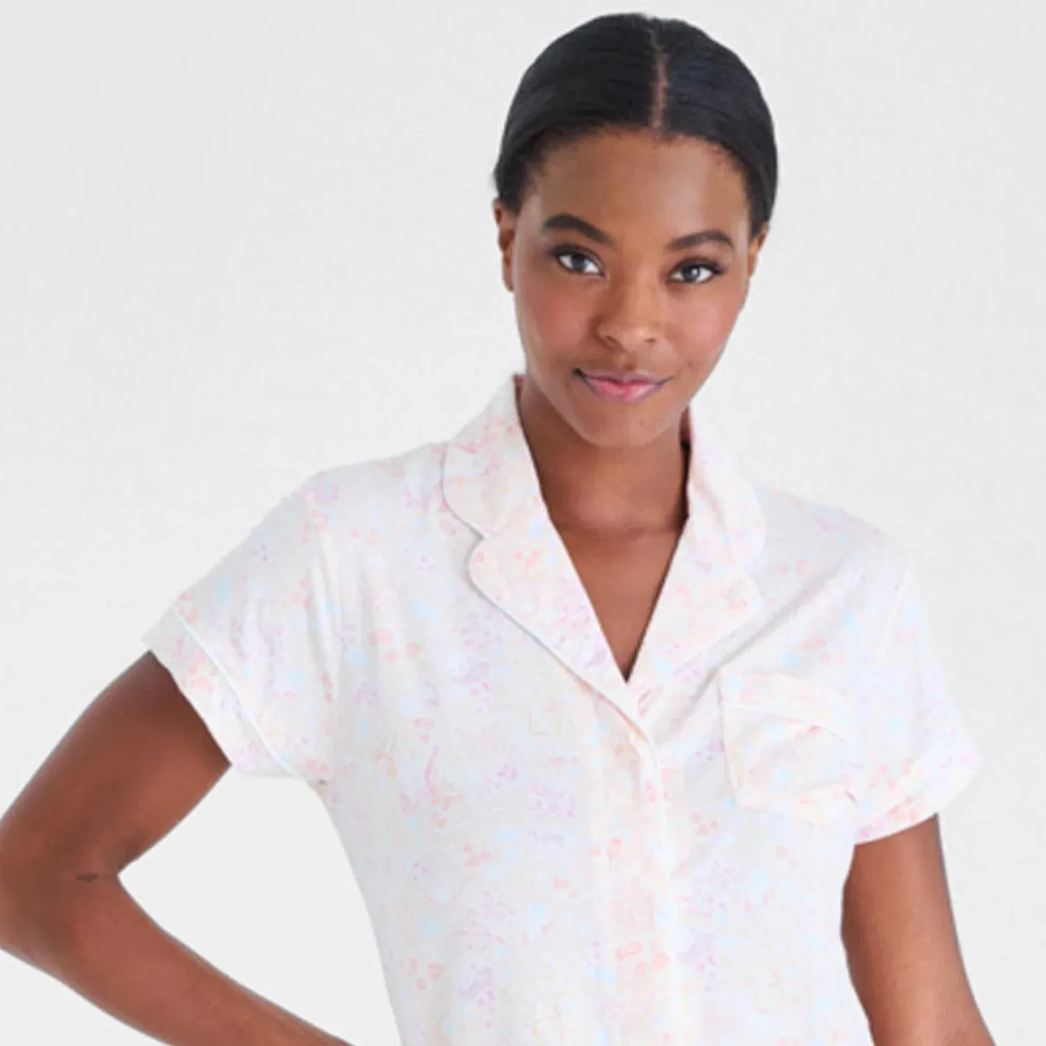 Women's Coral Floral Short PJ Set - Magnetic Me
