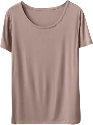 Women's Cotton Sleep T-Shirt Crew Neck Pajamas Shirt Short Sleeve Sleepwear Soft Pjs Tshirts Loose Fit Lounge Top