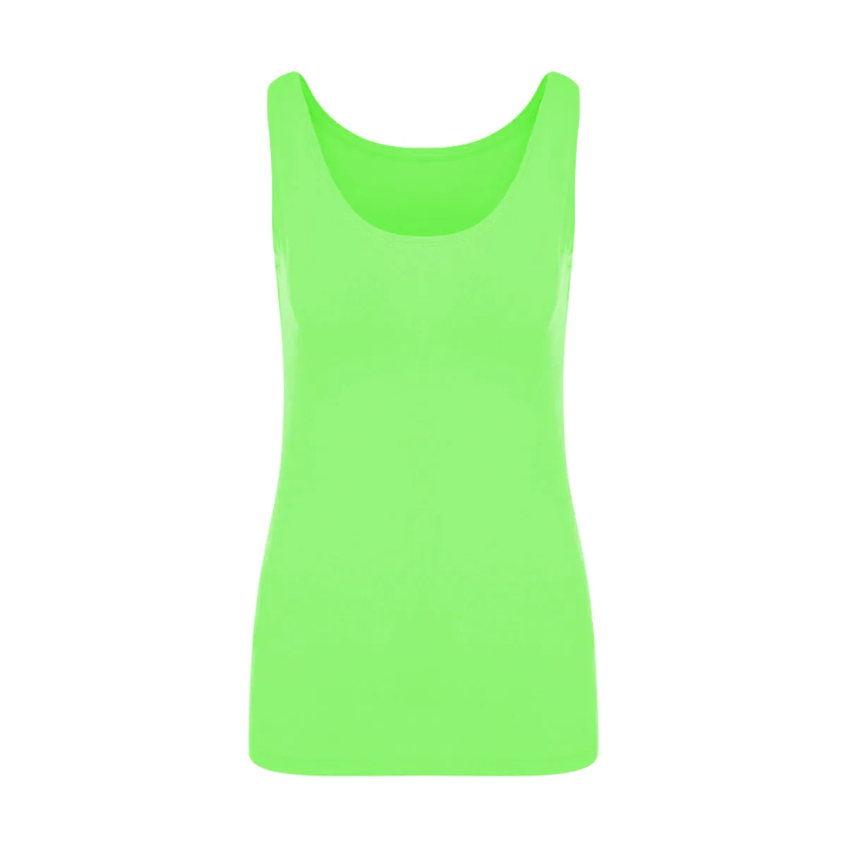 Womens Cotton Stretch Round Neck Solid Tank Top