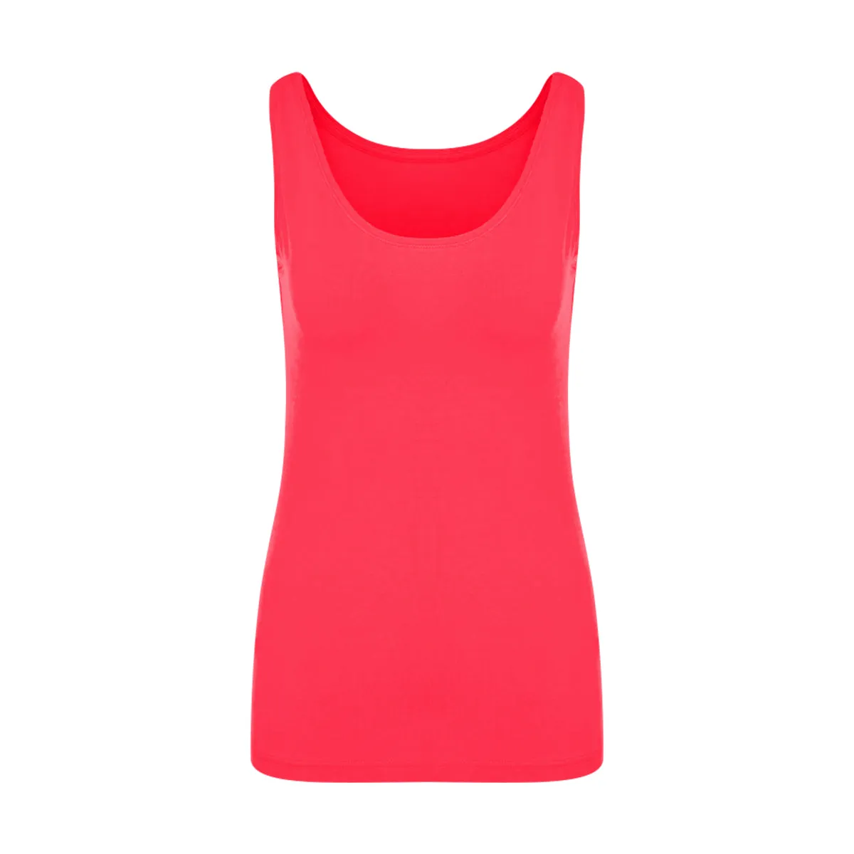 Womens Cotton Stretch Round Neck Solid Tank Top