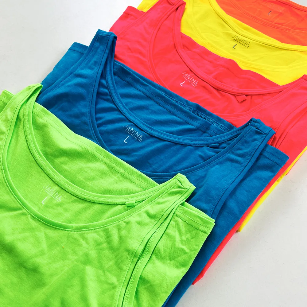 Womens Cotton Stretch Round Neck Solid Tank Top