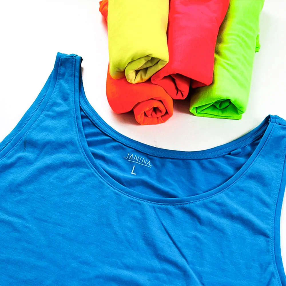 Womens Cotton Stretch Round Neck Solid Tank Top