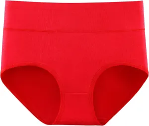 Womens Cotton Underwear High Waisted Tummy Control Seamless Panties Full Coverage Stretch Briefs Plus Size Hipsters