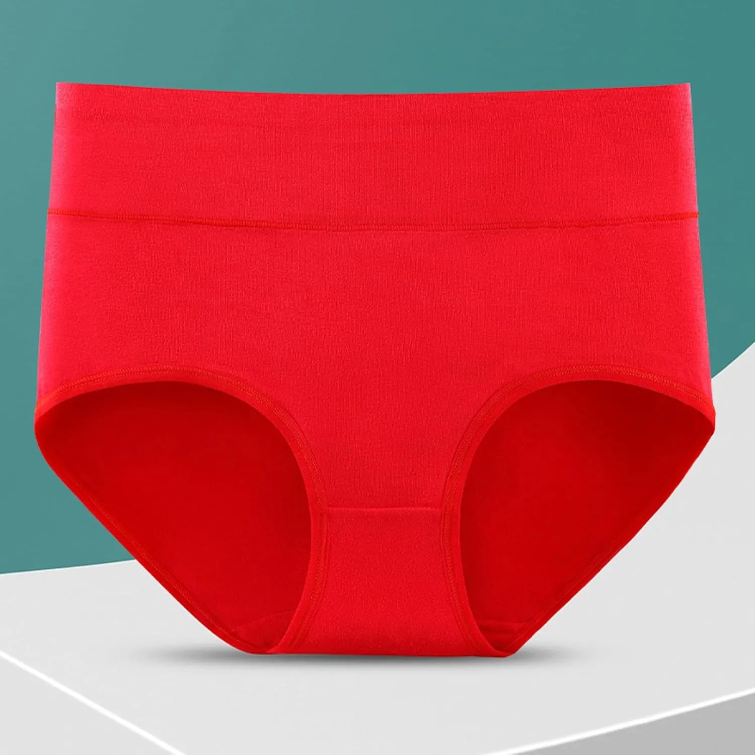 Womens Cotton Underwear High Waisted Tummy Control Seamless Panties Full Coverage Stretch Briefs Plus Size Hipsters