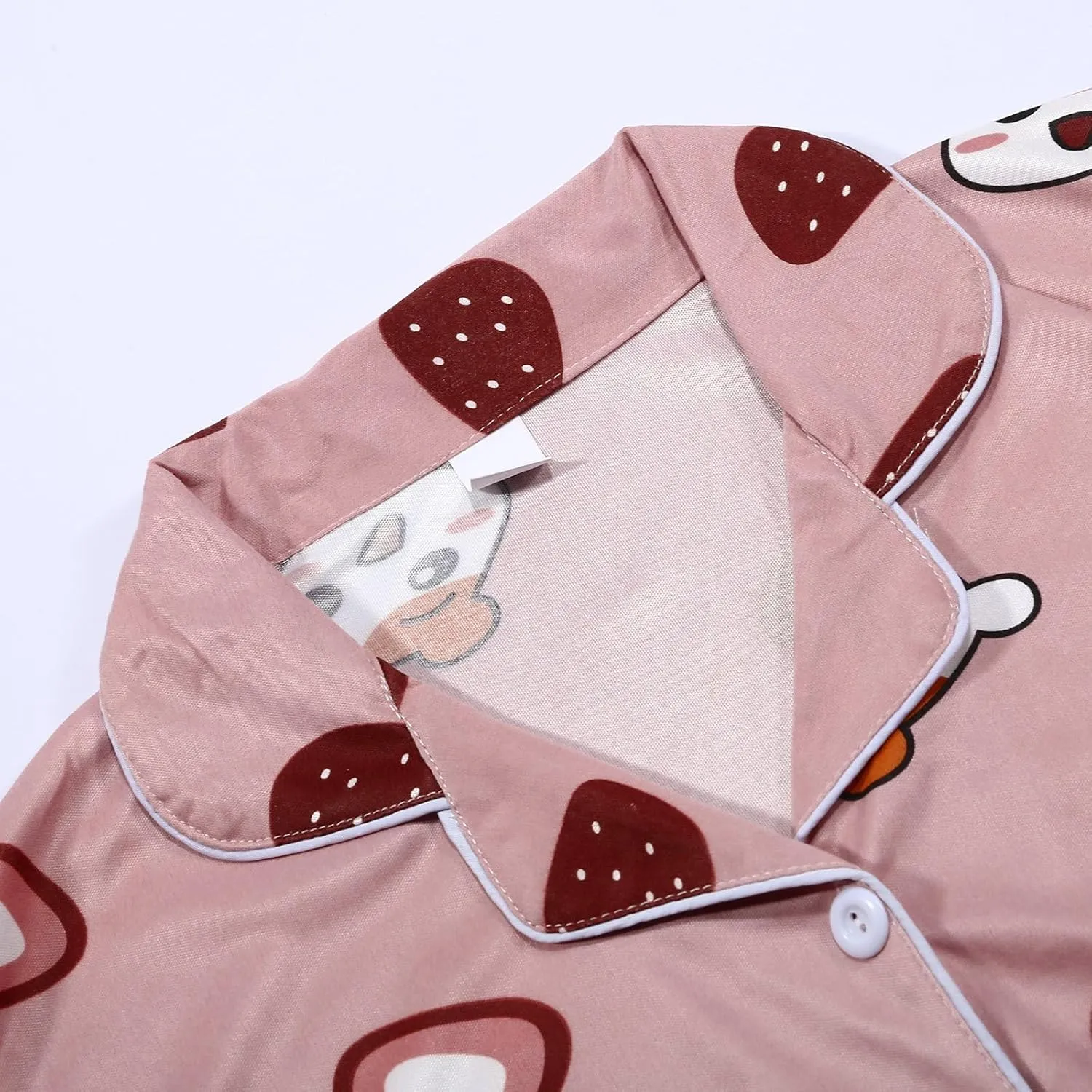 Womens Cute Plus Size Pajamas Set Long Sleeve Button down Animal Print Tee Trousers Sleepwear Nightwear Soft Pjs Lounge Sets