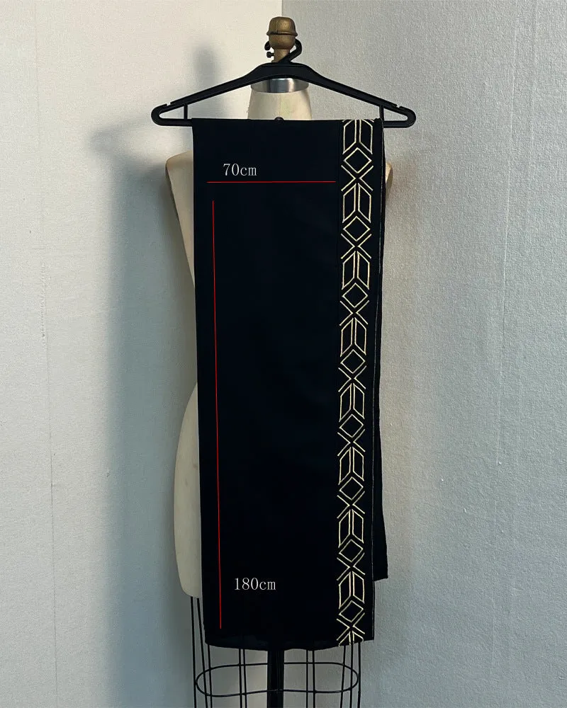 Women's Embroidery Black Robe