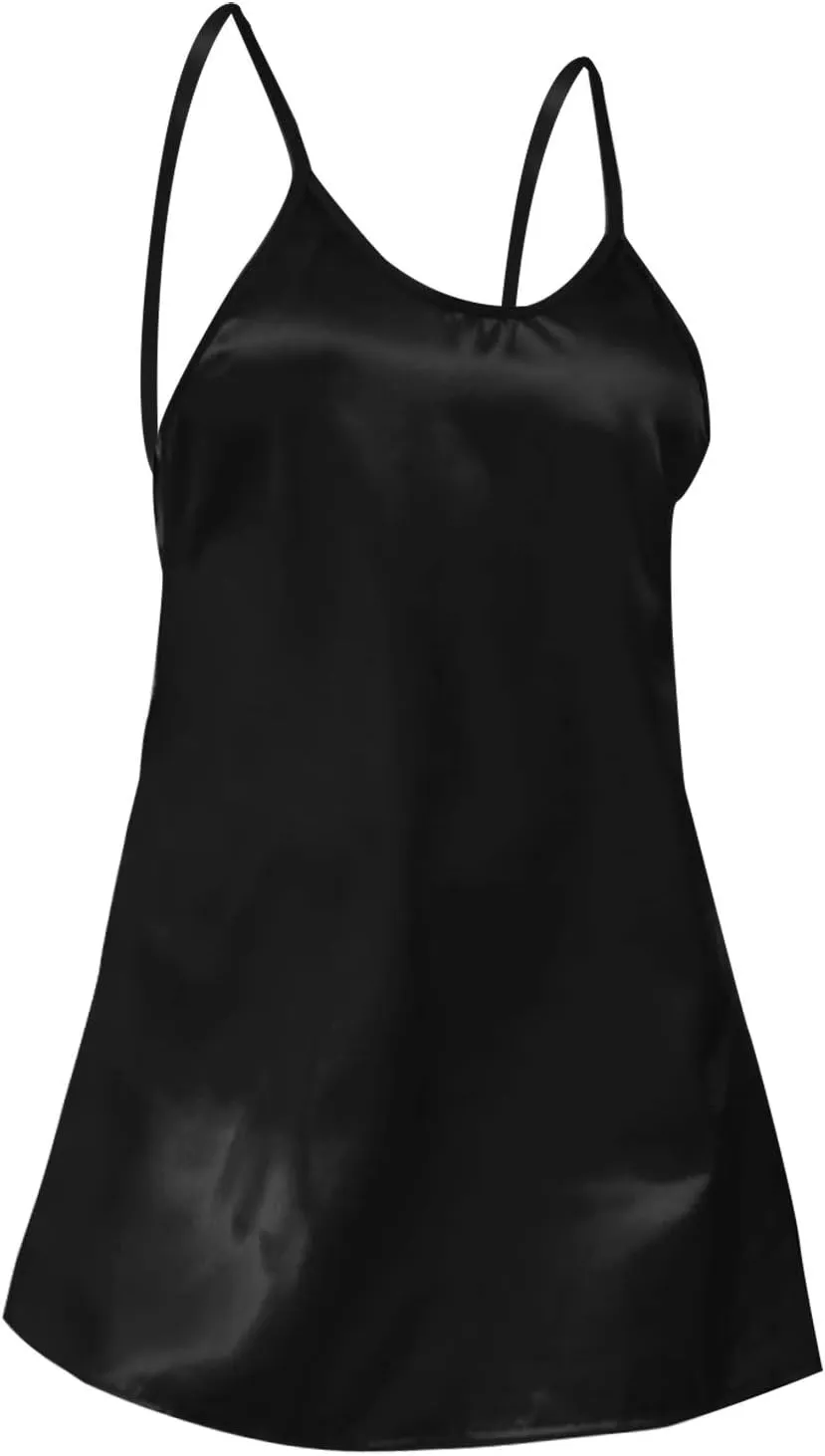 Women's Exotic Nightgowns Lingerie Satin Babydoll Dress Sleepwear Mini Chemise Nightwear Sexy Outfit