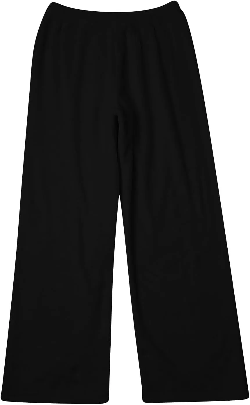 Womens Flannel Pajama Pants Soft Sleep Pj Pants High Waisted Wide Leg Lounge Pants Fuzzy Cotton Pjs Comfy Loungewear