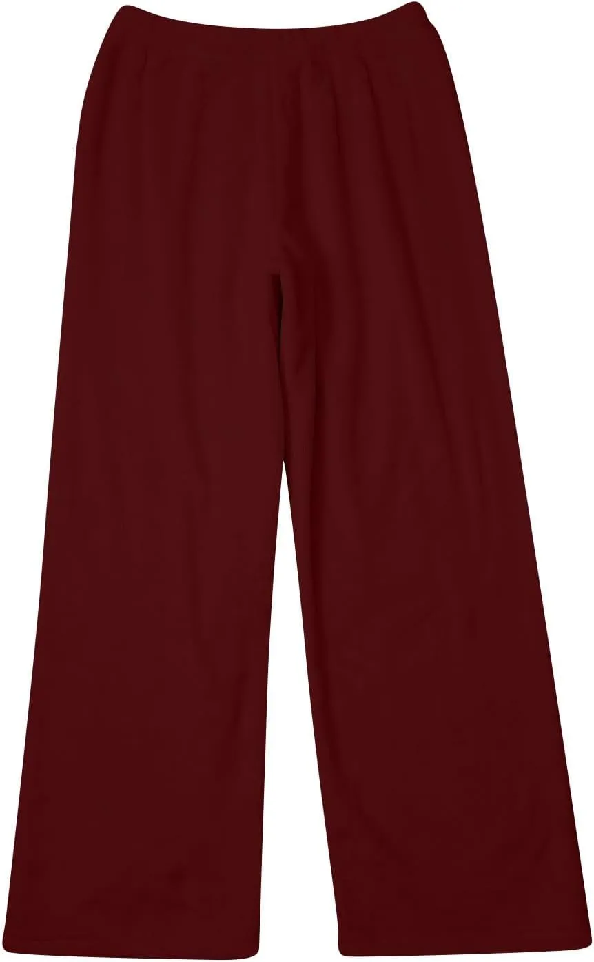Womens Flannel Pajama Pants Soft Sleep Pj Pants High Waisted Wide Leg Lounge Pants Fuzzy Cotton Pjs Comfy Loungewear