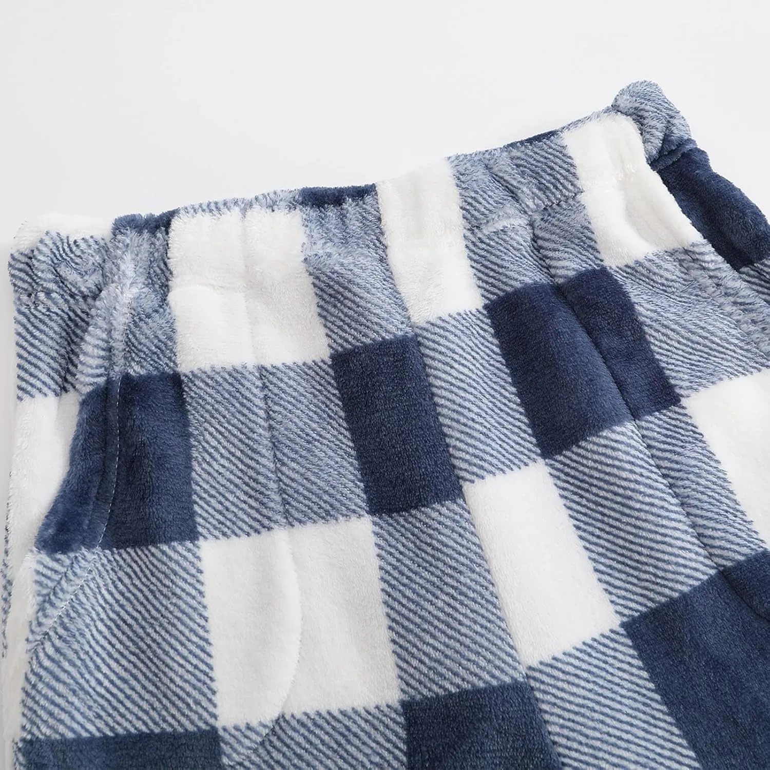 Womens Fleece Pajama Pants Buffalo Plaid Print Fuzzy PJ Bottoms Warm Cotton Flannel Loungewear Sleep Pants