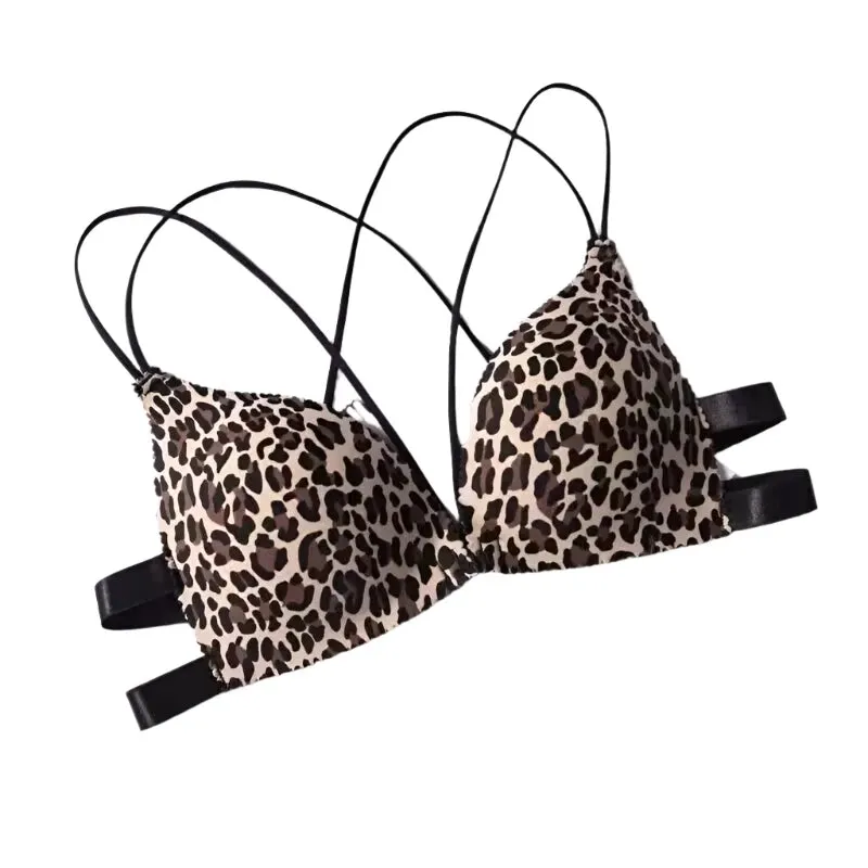 Women’s Floral Print Wireless Bralette - Front Buckle, Push-Up Comfort Lingerie