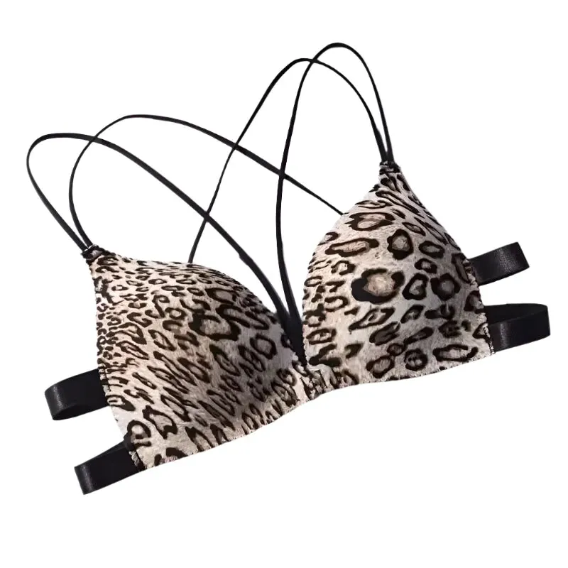Women’s Floral Print Wireless Bralette - Front Buckle, Push-Up Comfort Lingerie
